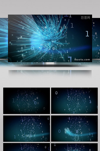 蓝色科技炫酷数字互联网区块链视频图片