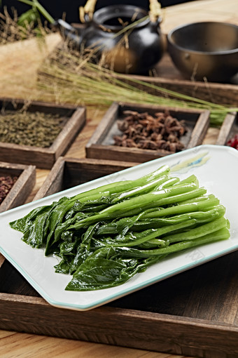 港式茶餐白灼菜心