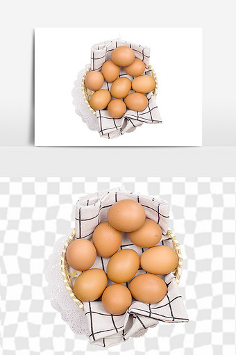 农家新鲜土鸡蛋元素图片
