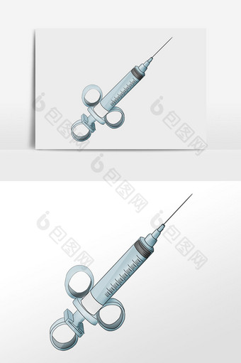 手绘医疗针管插画元素图片