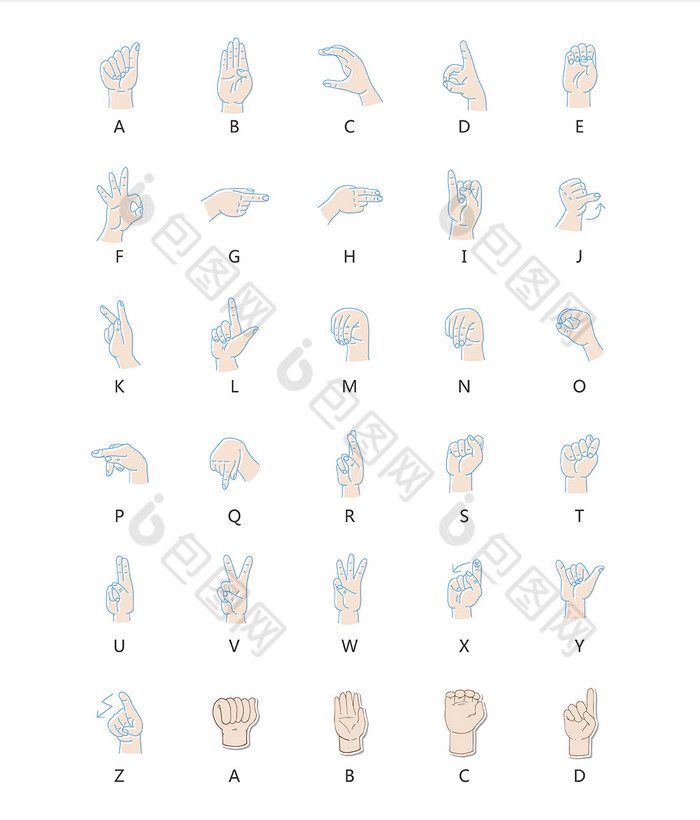 英文字母手势动作ui图标矢量icon模板免费下载_1920ai