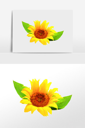 水彩手绘向日葵素材图片