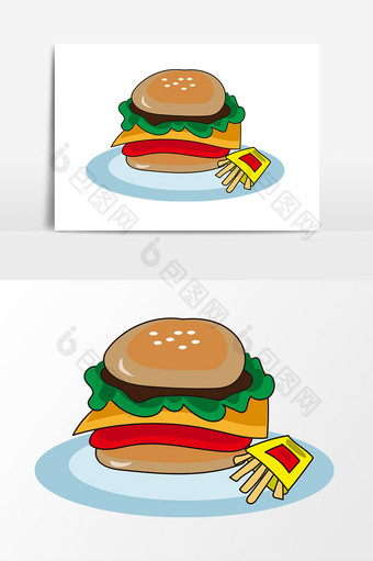 汉堡美味食物元素图片