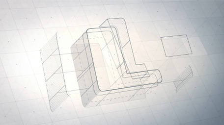 简洁线描草图结构三维logo片头AE模板