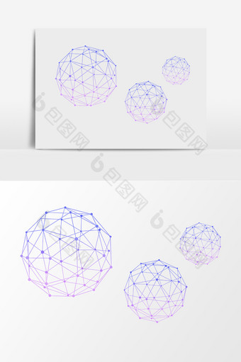 立体三维球体现状网格图片