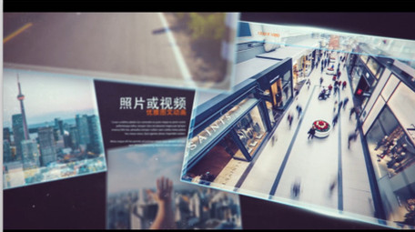 在空间中漂浮展示优雅照片<strong>图文</strong>相册AE模板