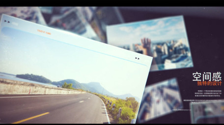 在空间中漂浮展示优雅照片<strong>图文</strong>相册AE模板