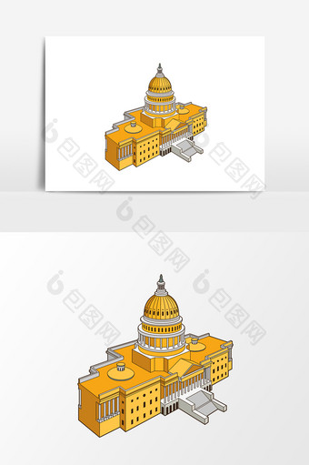 欧洲建筑城堡白宫插画矢量素材图片