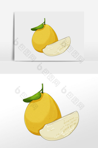 手绘24节气霜降柚子插画元素图片