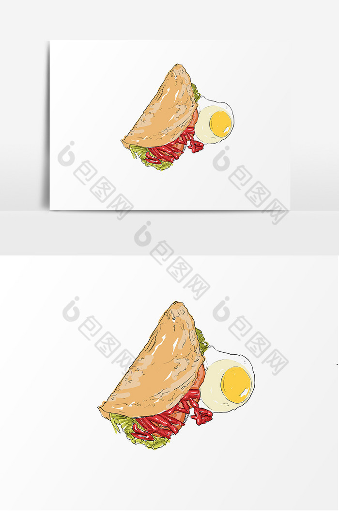 煎饼鸡蛋灌饼插画图片图片