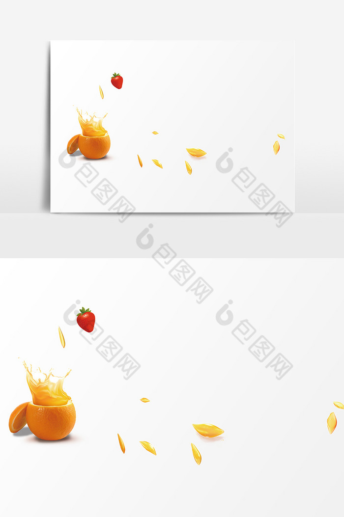 飞溅的水果肉粒PSD图片图片