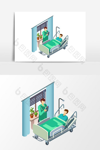 医生护理人员插画素材图片
