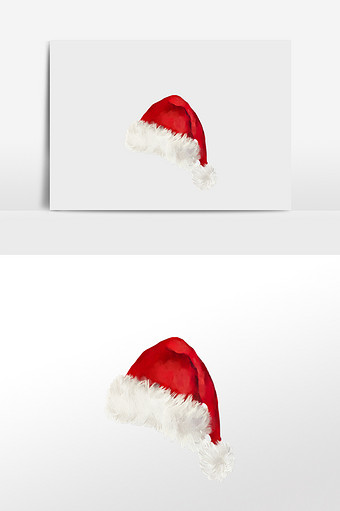 水彩手绘元素红色圣诞帽图片