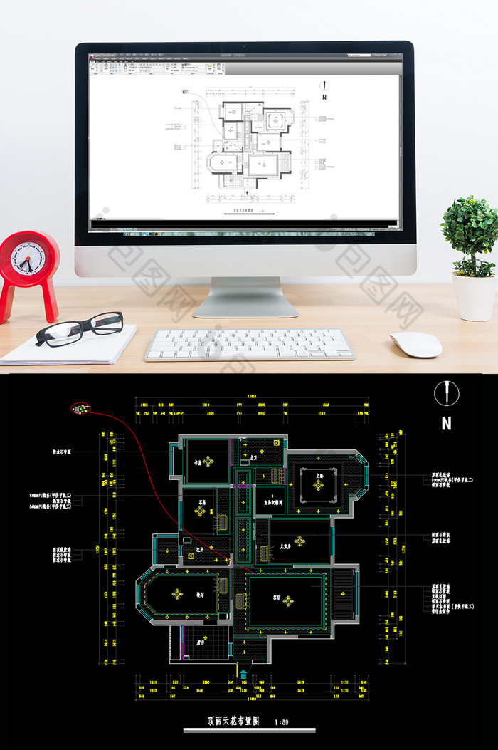 欧式CAD家装天花吊顶图