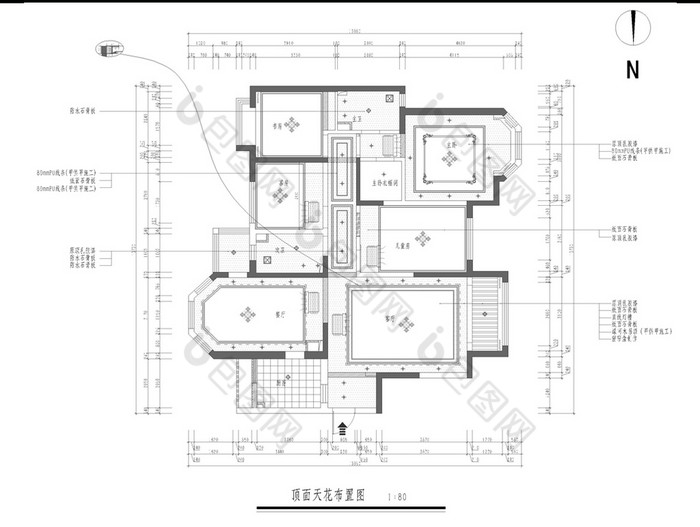欧式CAD家装天花吊顶图