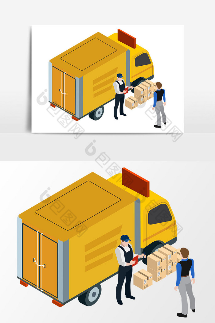 运输卡车扁平化图片