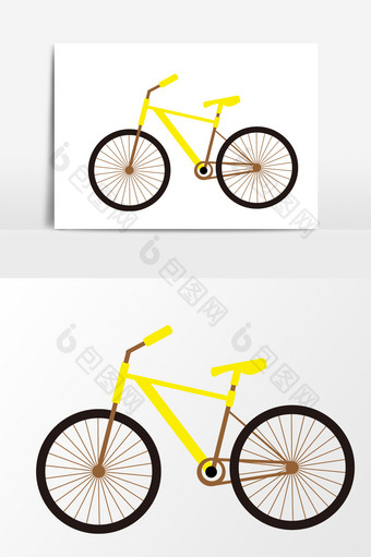 简约扁平卡通自行车矢量素材图片