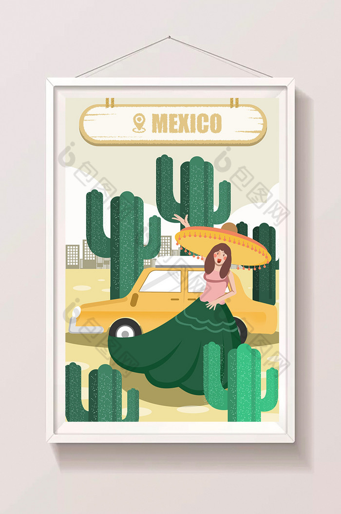 彩色滴滴入驻墨西哥商用插画图片图片