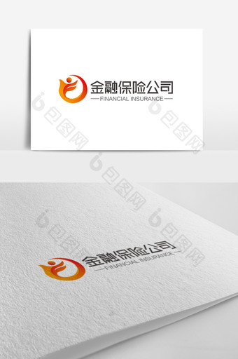 红橙时尚大气F字母金融保险logo标志图片
