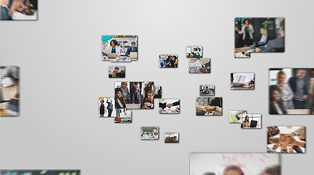 多图片飞入汇聚企业LOGO片头AE模板