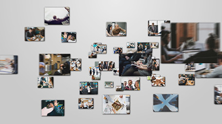 多图片飞入汇聚企业LOGO片头AE模板