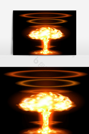火山爆发爆炸烟火元素图片