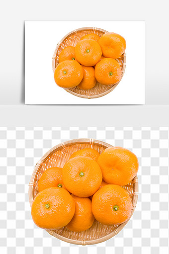俯视角度新鲜桔子水果元素图片