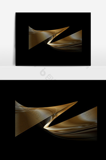 黑金曲线装饰线条PSD素材图片