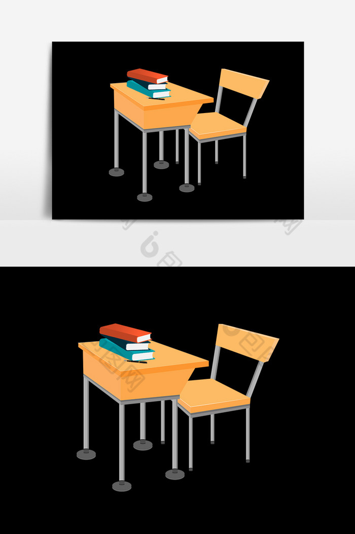 校园书桌插画图片图片