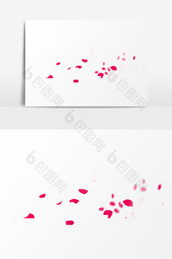 漂浮的红色花瓣PSD元素图片