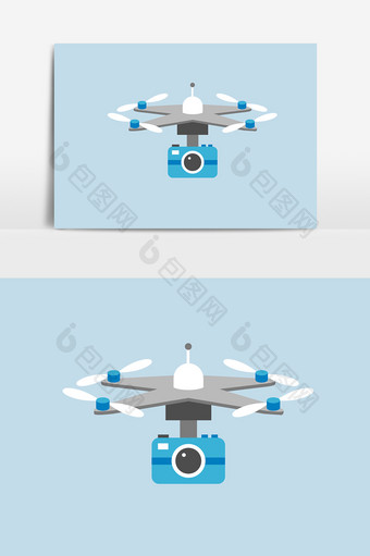 手绘卡通科技无人机元素图片