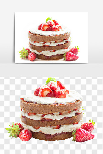 水果草莓奶油蛋糕蛋糕免扣素材图片