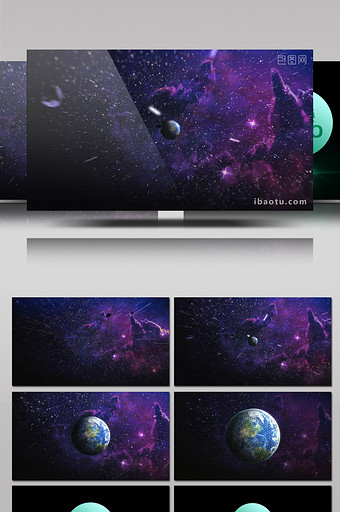 宇宙太空地球logo片头开场动画AE模板图片