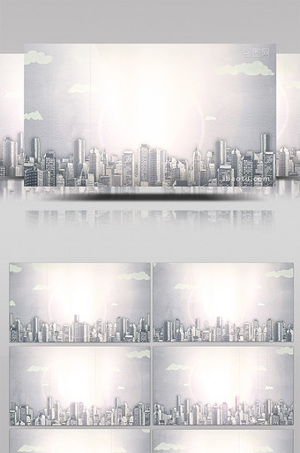 炫酷白色梦幻城市时尚科技背景视频素材图片