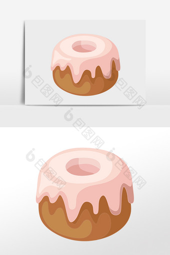 手绘奶油蛋糕甜品插画元素图片