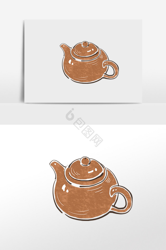 茶艺茶壶插画