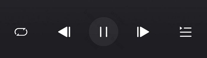 炫酷黑色音乐app播放界面UI矢量图标