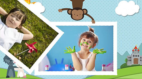 可爱宝宝纪念相册图文展示 AE模板