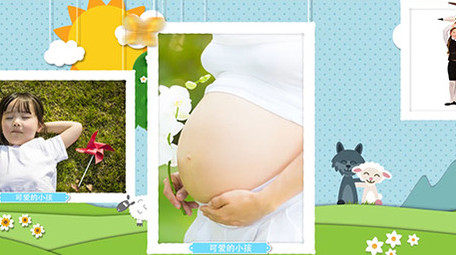 可爱宝宝纪念相册图文展示 AE模板