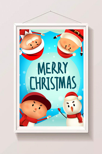卡通圣诞节圣诞快乐插画图片