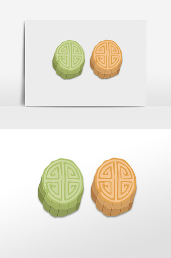 中秋月饼糕点插画素材图片