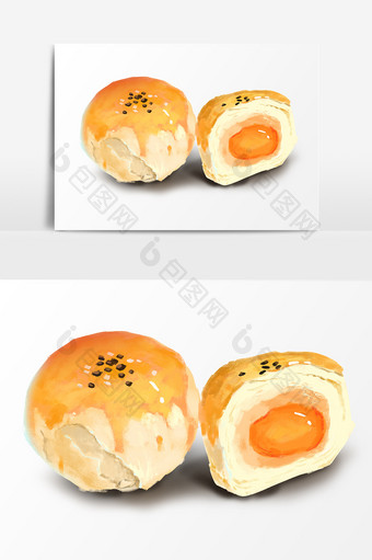 桃酥蛋黄月饼中秋元素图片