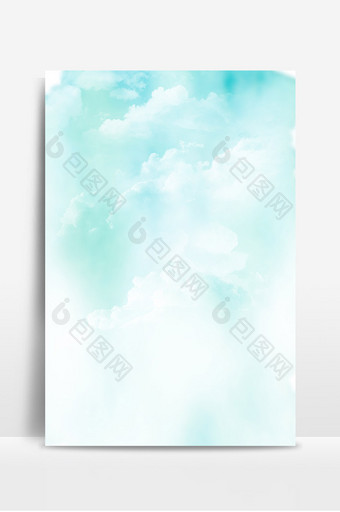 蓝色水彩云雾背景图片
