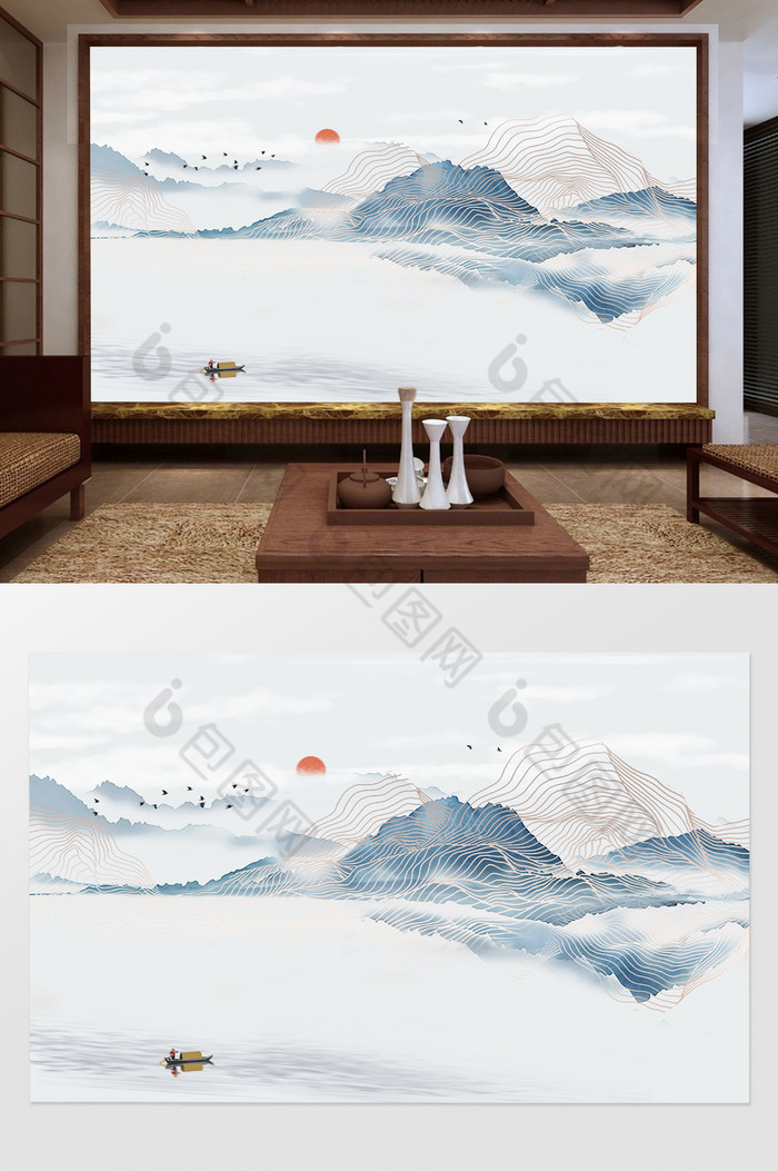 水墨山水山水画水墨山水画图片