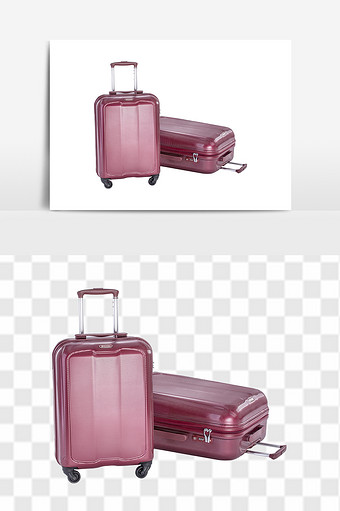 品红皮革创意拉杆行李箱图片