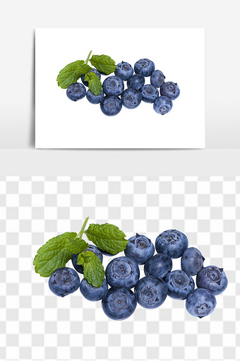 高清新鲜蓝莓免抠png素材图片