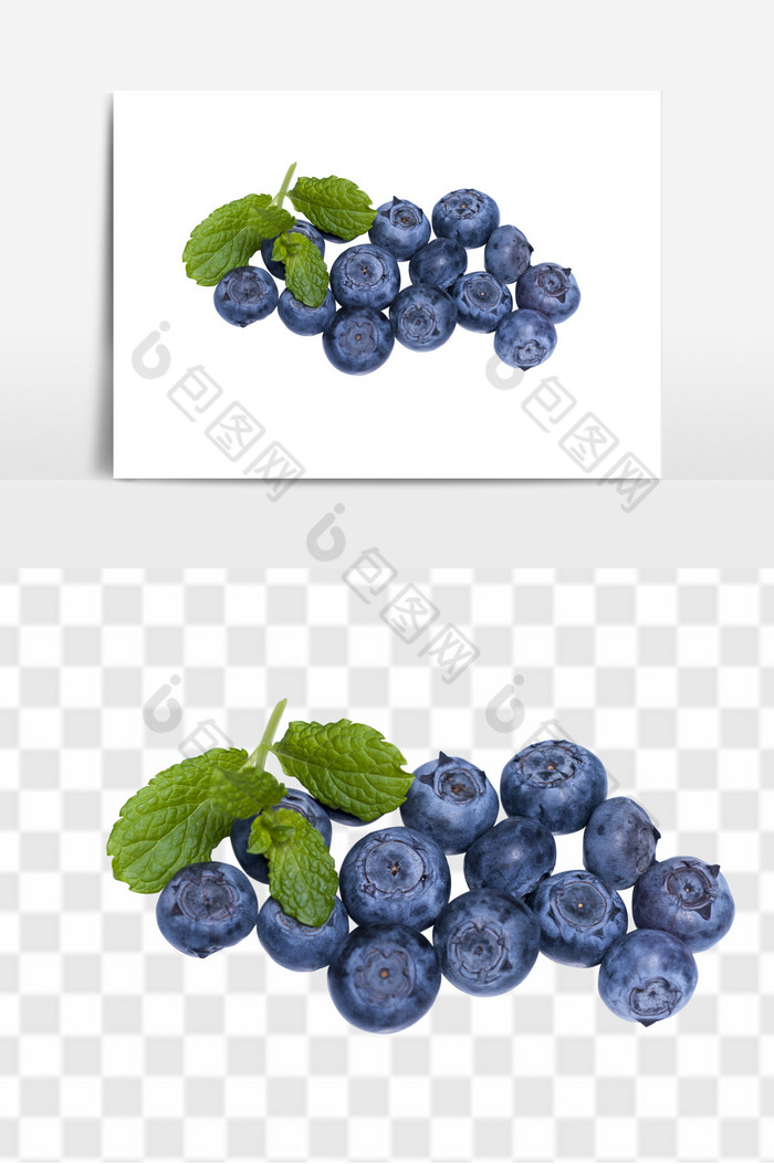 免抠png素材新鲜蓝莓图片