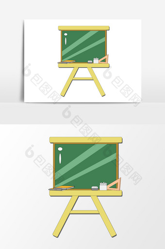 卡通小黑板开学季设计元素图片