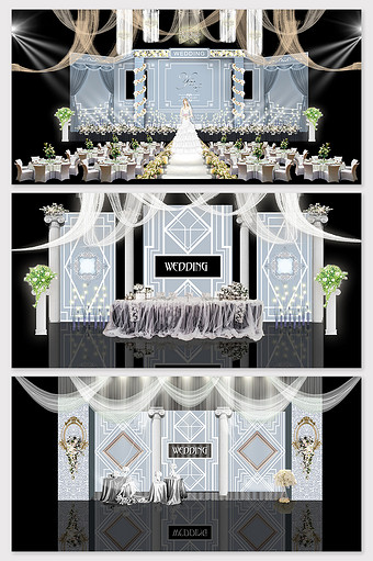 浪漫清新韩版高级灰色系婚礼效果图图片