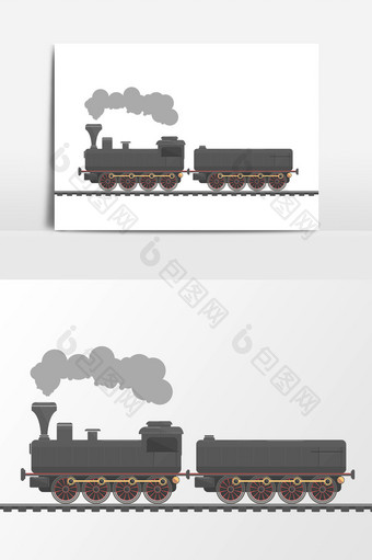 卡通火车设计元素图片